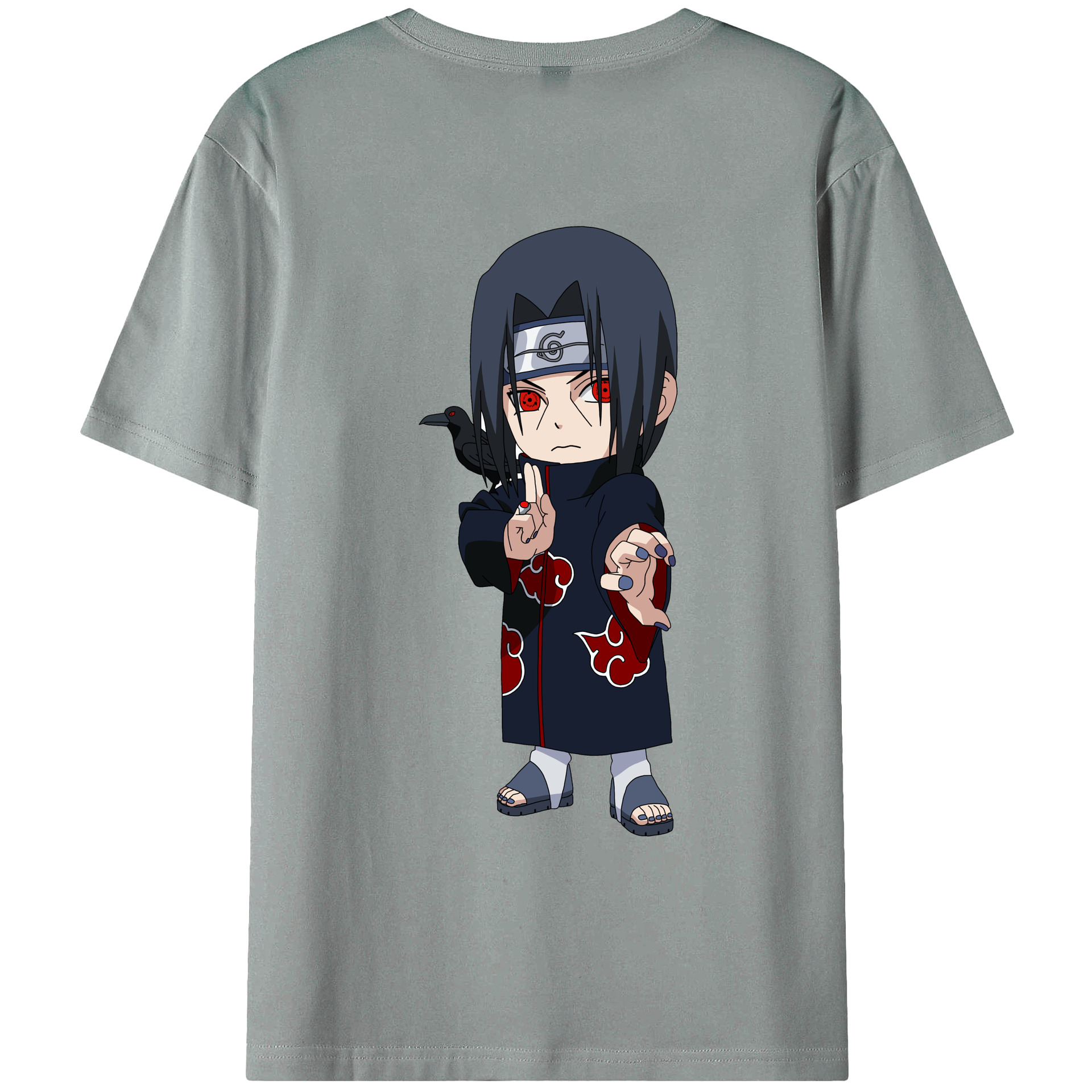 （画像用） NARUTO -ナルト- うちは イタチ Uchiha Itachi 綿100％ メンズ半袖Tシャツ（バックプリント） 通気性
